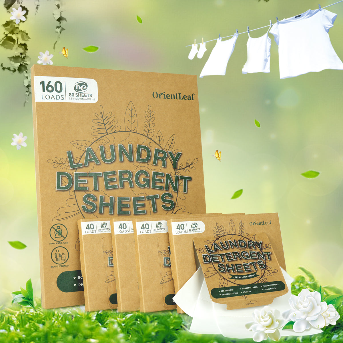 Laundry Sheets, Unscented Plastic-Free Detergent Sheets, Ultra Concentrated