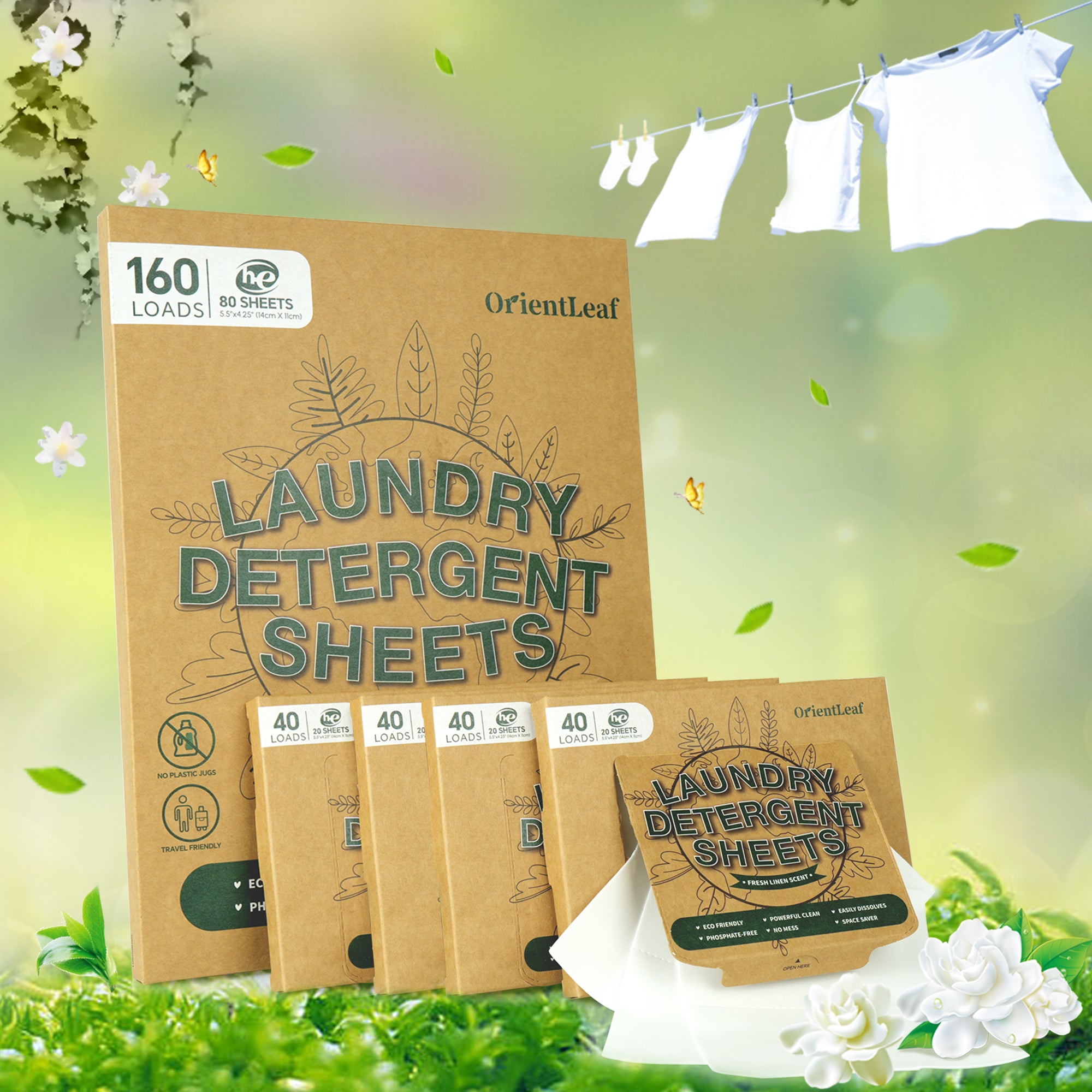 Laundry Sheets, Unscented Plastic-Free Detergent Sheets, Ultra Concentrated