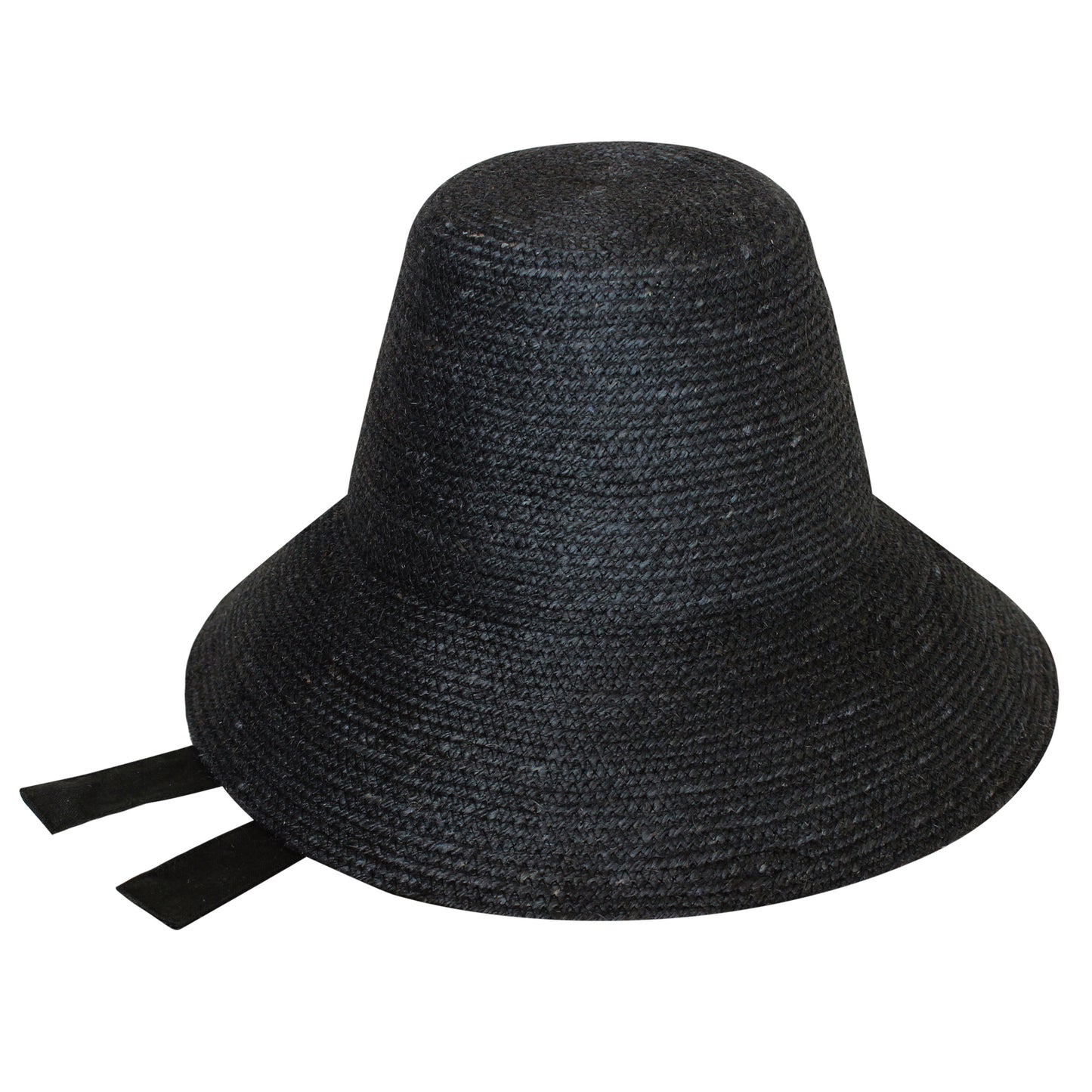 Women's Jute Straw Hat, Black, by MEG