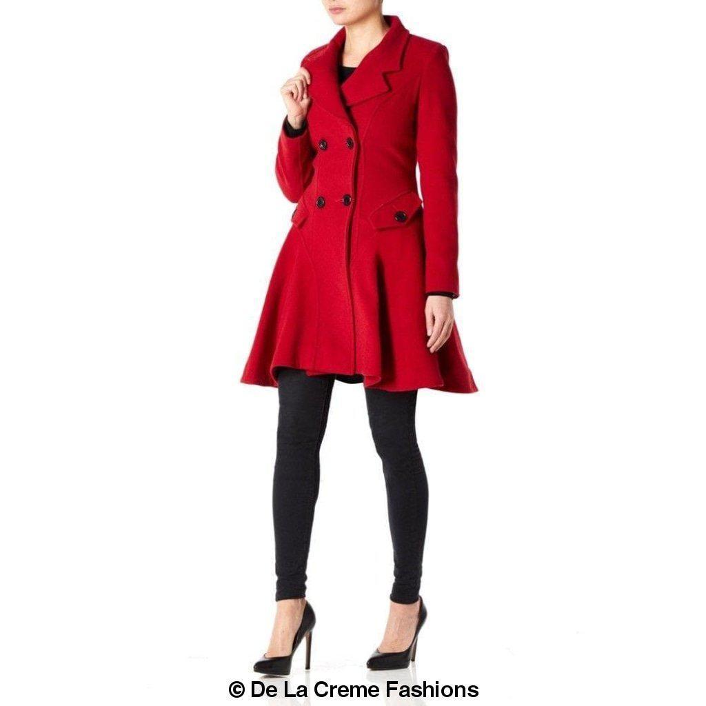 Women’s Wool Blend Double Breasted Skater Coat