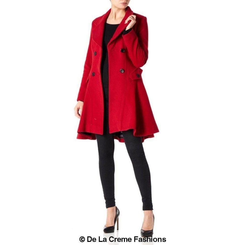 Women’s Wool Blend Double Breasted Skater Coat