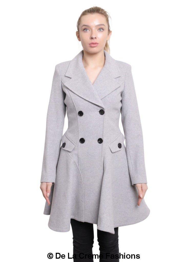 Women’s Wool Blend Double Breasted Skater Coat