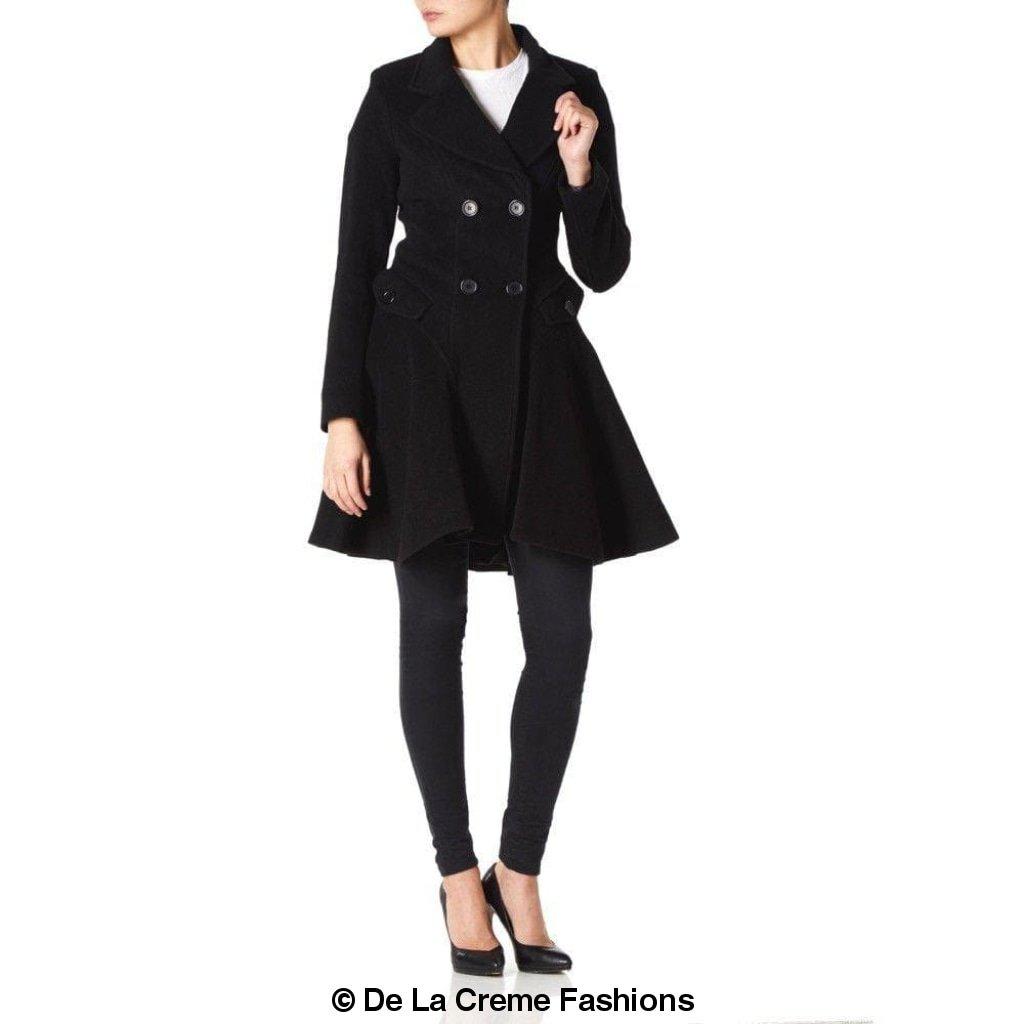 Women’s Wool Blend Double Breasted Skater Coat