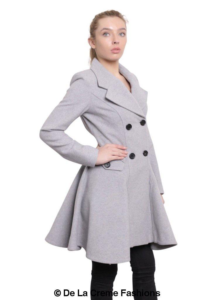 Women’s Wool Blend Double Breasted Skater Coat
