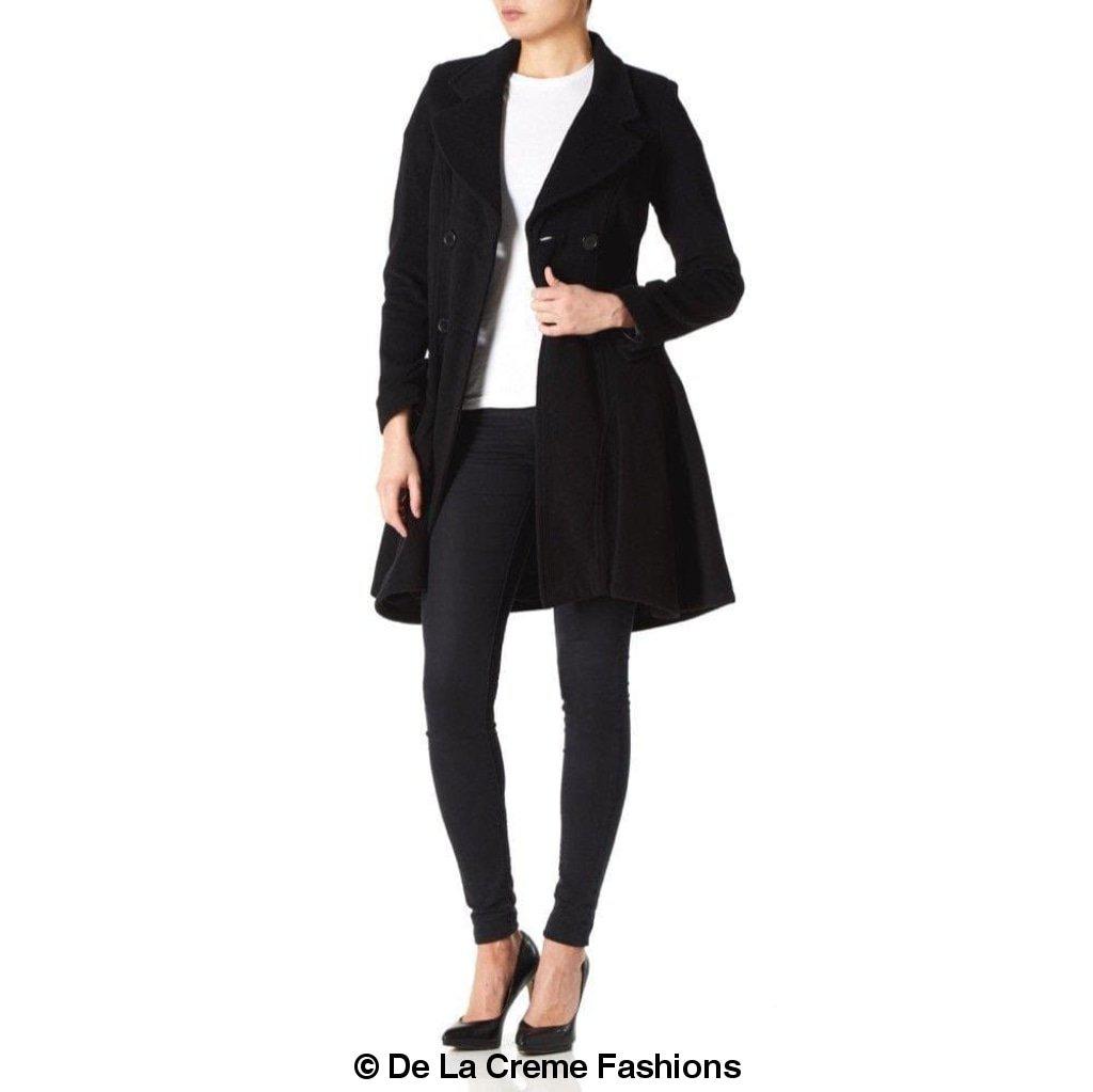 Women’s Wool Blend Double Breasted Skater Coat