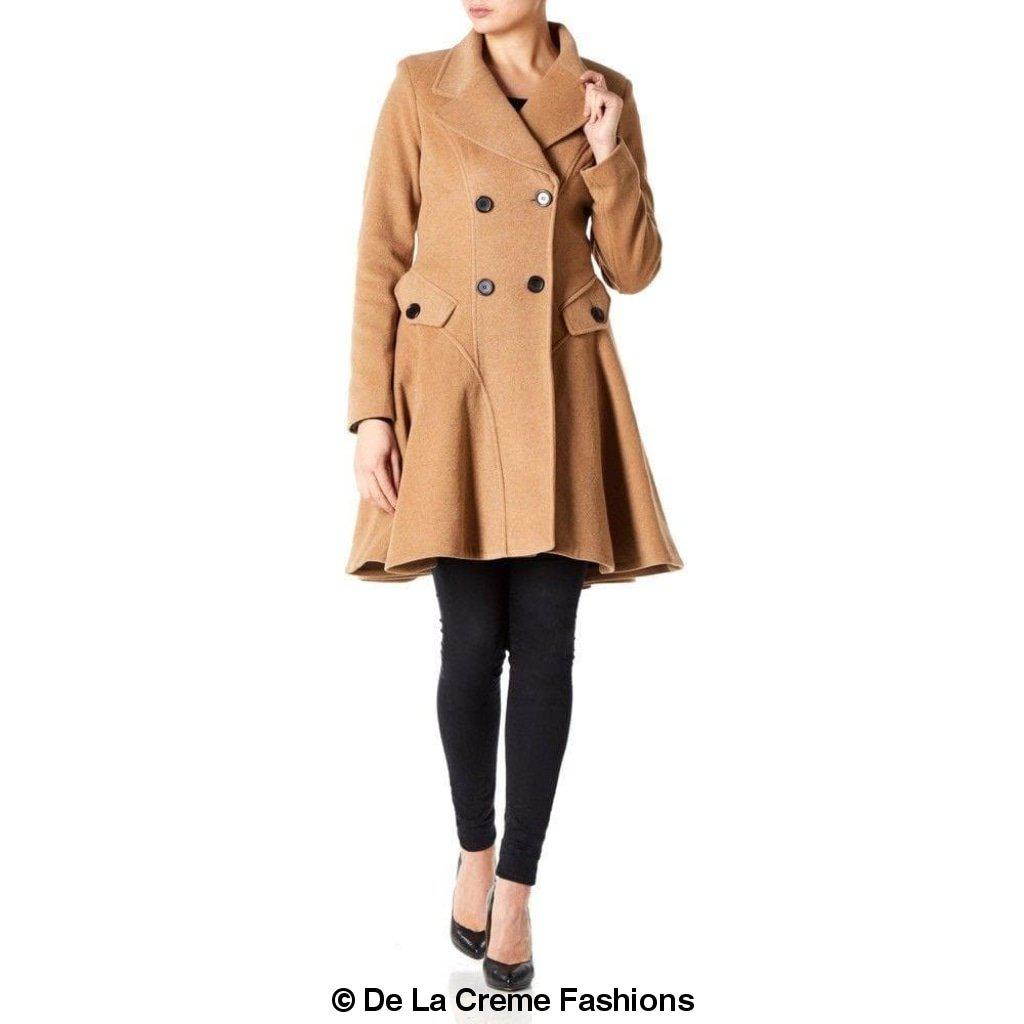 Women’s Wool Blend Double Breasted Skater Coat