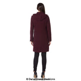 Women's Hooded Zip Coat, De La Creme Women's Wool Coat