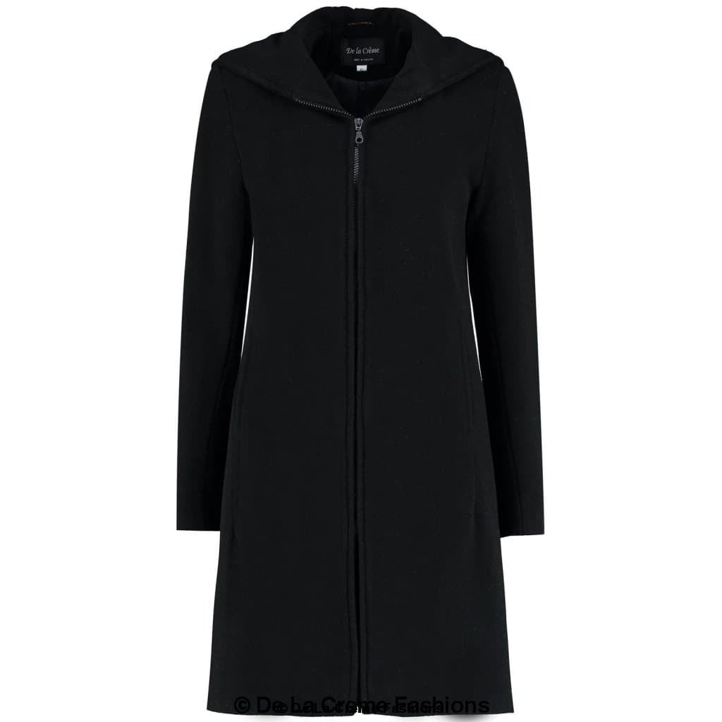 Women's Hooded Zip Coat, De La Creme Women's Wool Coat