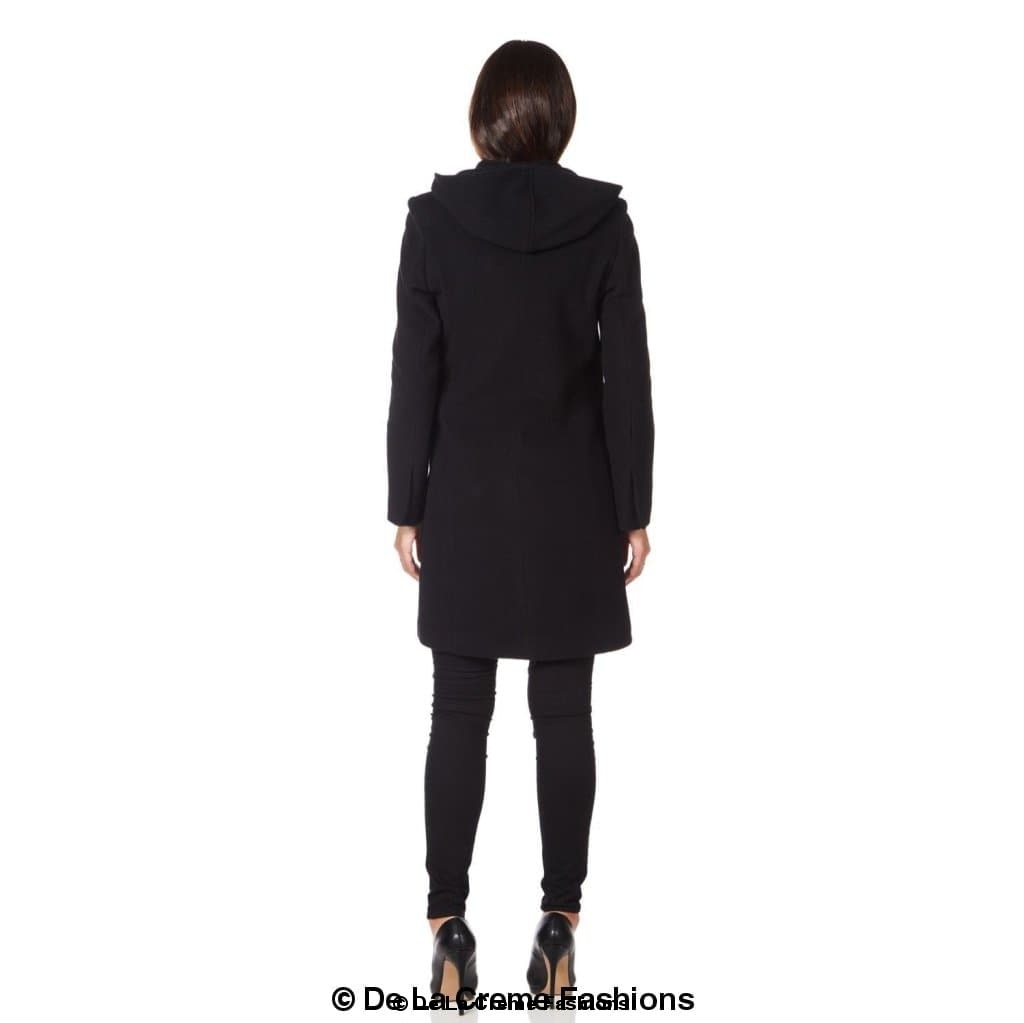 Women's Hooded Zip Coat, De La Creme Women's Wool Coat