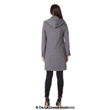 Women's Hooded Zip Coat, De La Creme Women's Wool Coat