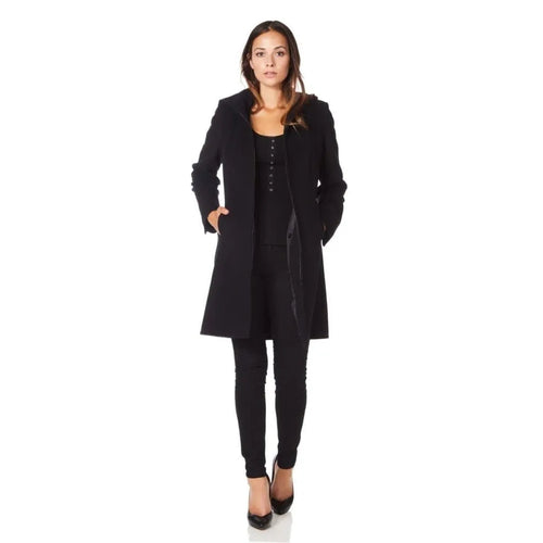Women's Hooded Zip Coat, De La Creme Women's Wool Coat