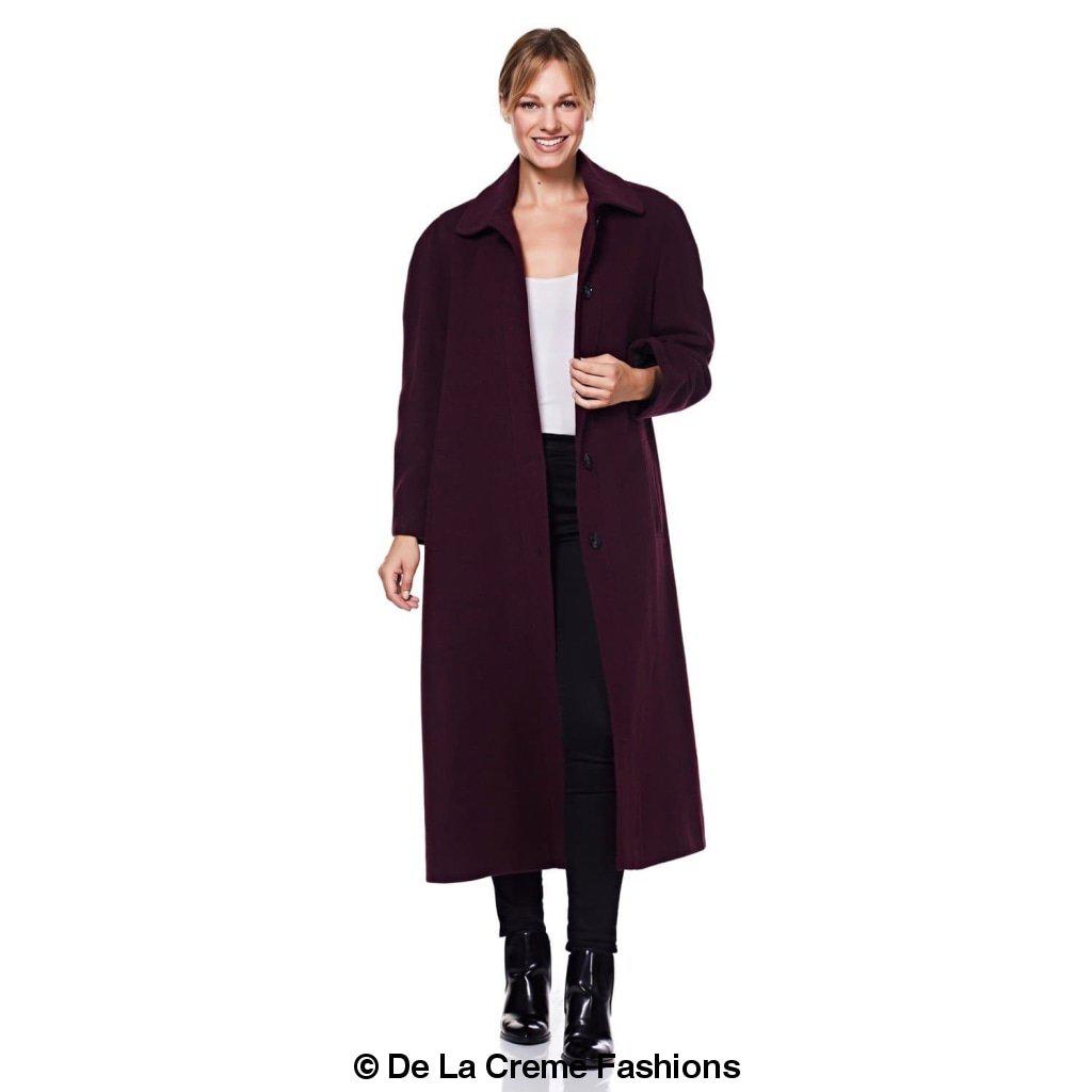 Women's Wool & Cashmere Full-Length Coat, Woman's Long Wool Coat