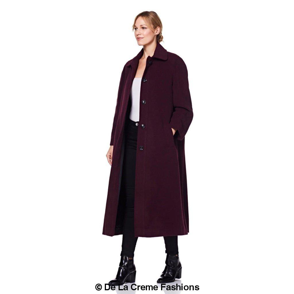 Women's Wool & Cashmere Blend Full-Length Coat – Timeless Elegance | Woman's Long Wool Coat