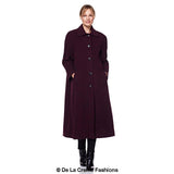 Women's Wool & Cashmere Full-Length Coat, Woman's Long Wool Coat