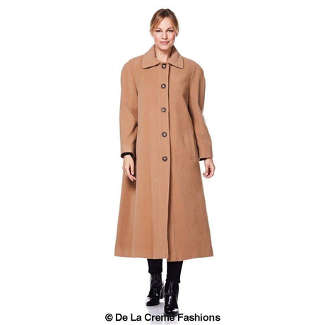 Plus-size long coat for women, tailored for a flattering fit
