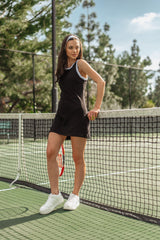 black tennis minidress