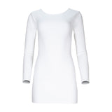 Jenna Long Sleeve Open Back Organic Cotton Mini Dress - Ivory