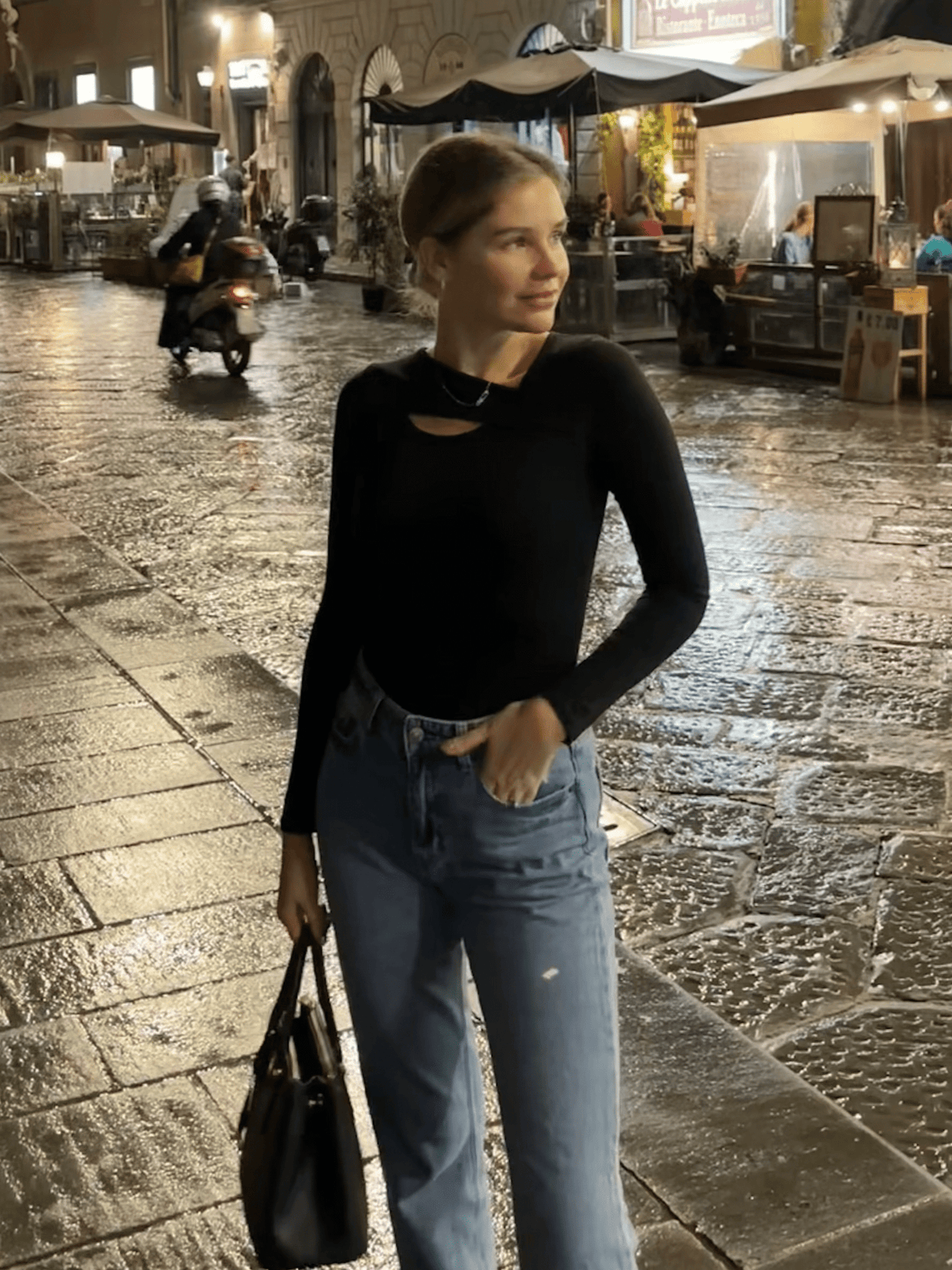 Paige Organic Cotton Long Sleeve Cutout Top
