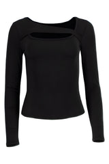 Paige Organic Cotton Long Sleeve Cutout Top