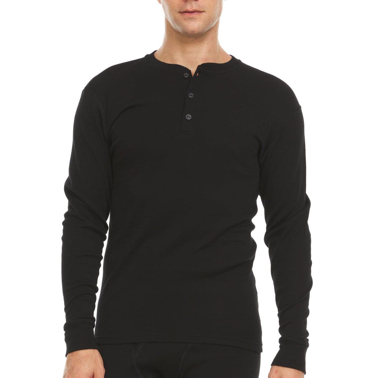 Long Sleeve Henley - Men's 3 Button, Midweight 100% Merino Wool