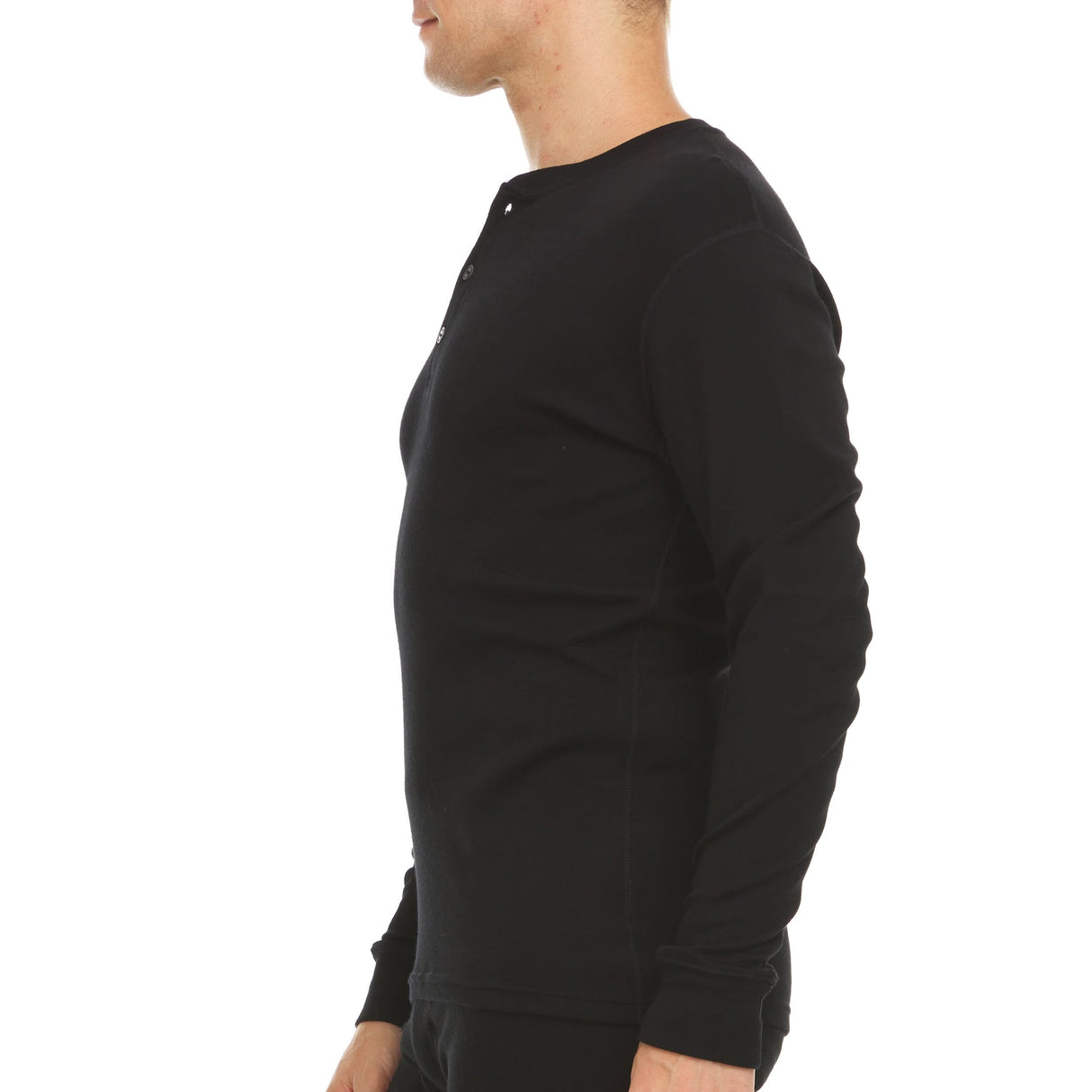Long Sleeve Henley - Men's 3 Button, Midweight 100% Merino Wool