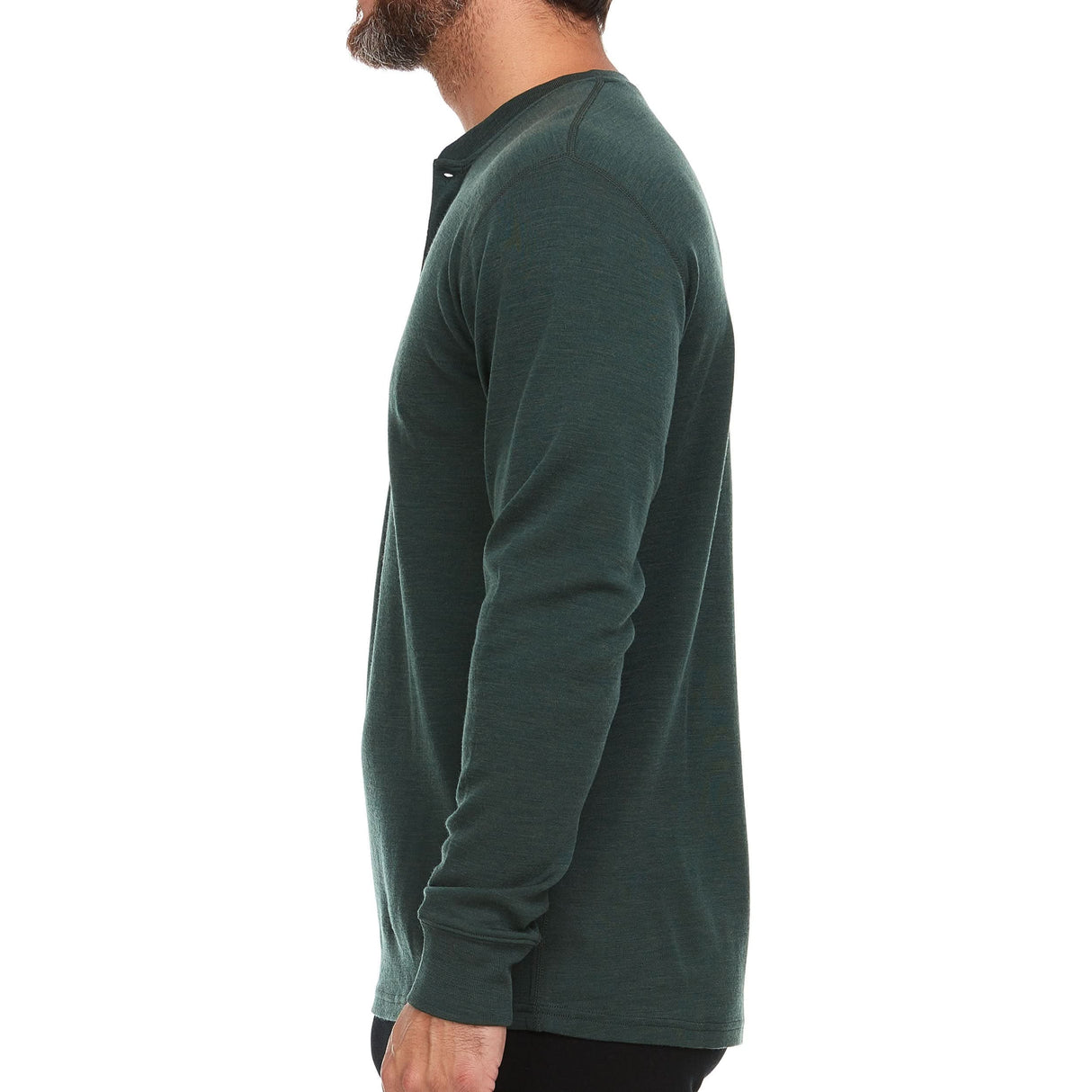 Long Sleeve Henley - Men's 3 Button, Midweight 100% Merino Wool