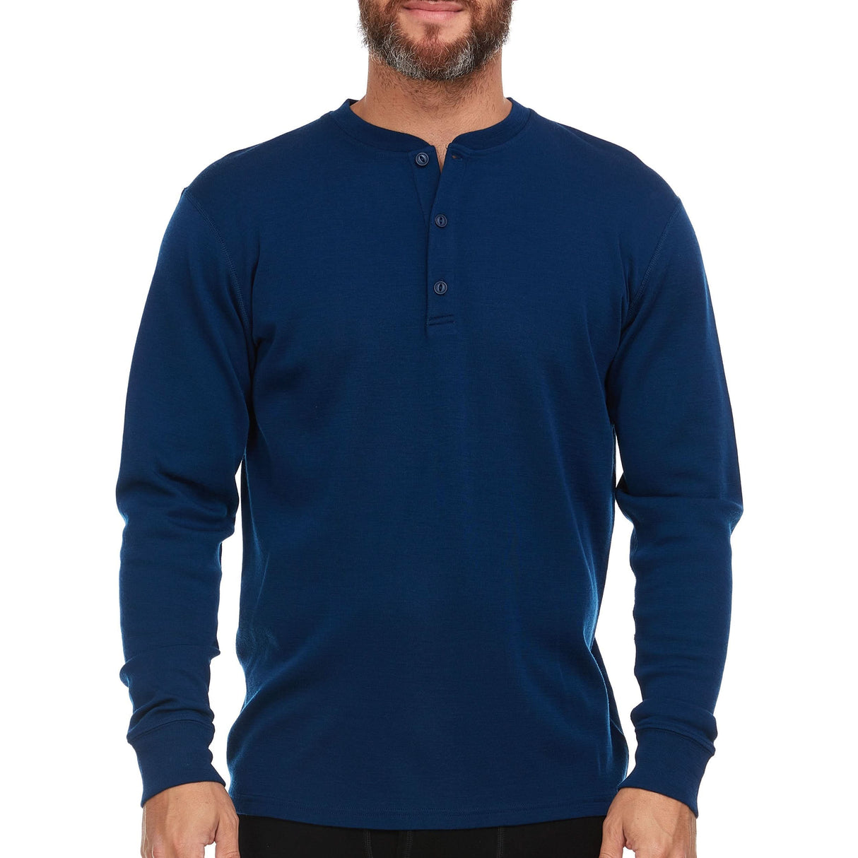 Long Sleeve Henley - Men's 3 Button, Midweight 100% Merino Wool