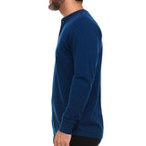 Long Sleeve Henley - Men's 3 Button, Midweight 100% Merino Wool