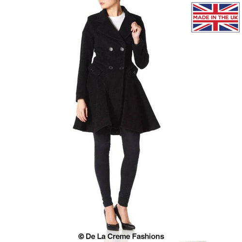 Women’s Wool Blend Double Breasted Skater Coat
