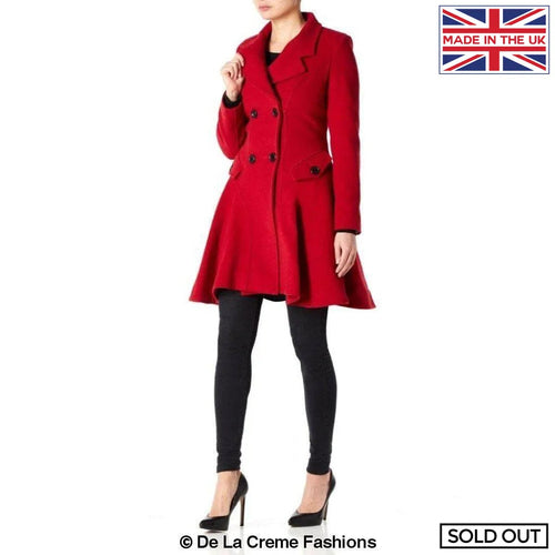 Women’s Wool Blend Double Breasted Skater Coat